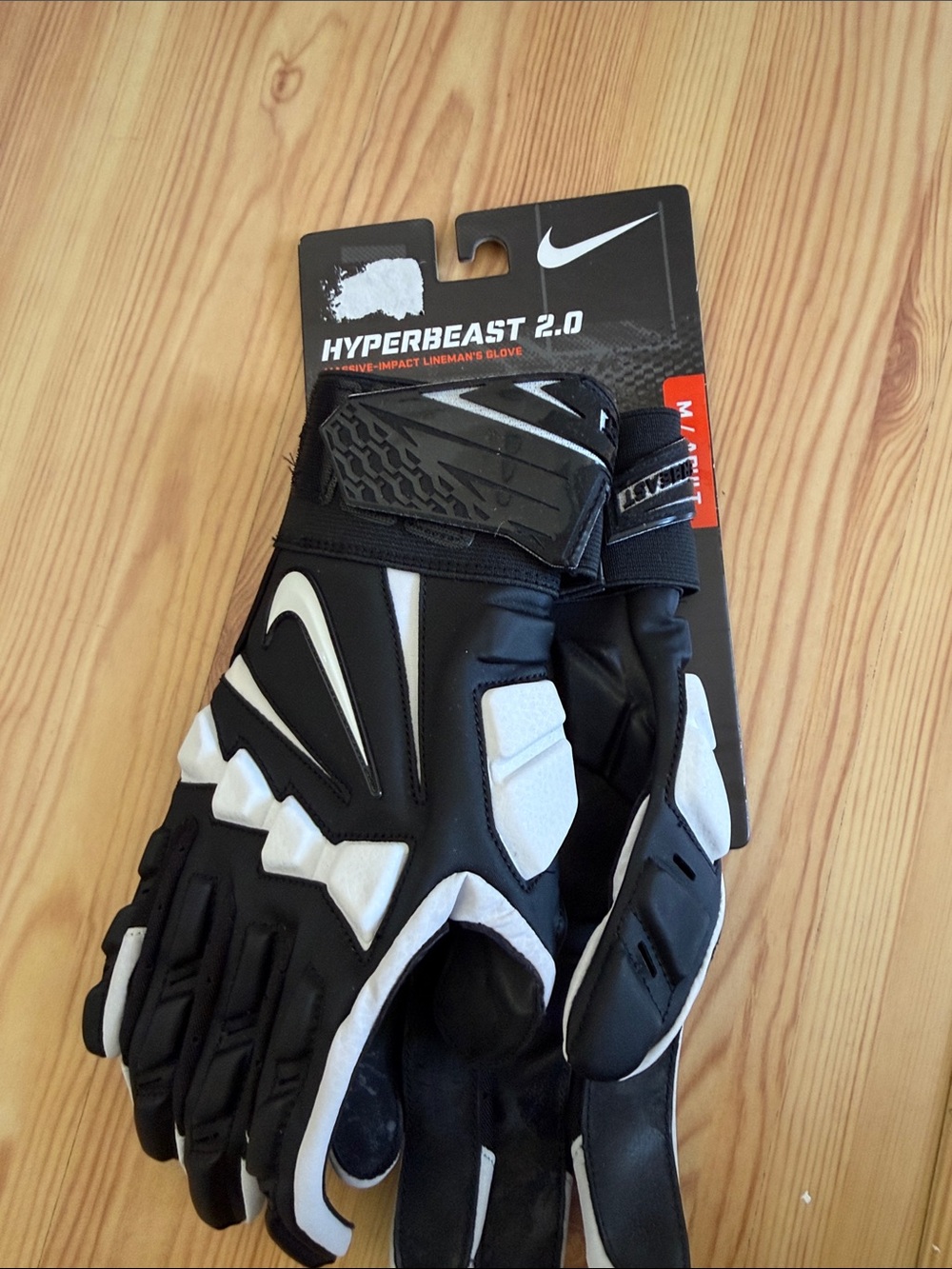 Nike Hyperbeast 2.0 Black and White Lineman Gloves